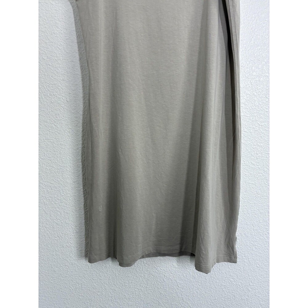 Lululemon Cotton Dress Small Beige Tank Jersey Crew Neck Short Casual Travel - Picture 6 of 10